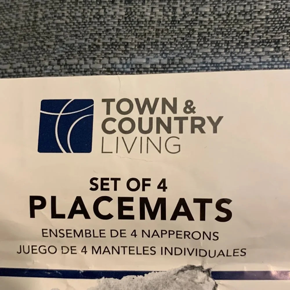 Town & Country set of Four placemats. 100% cotton but look like elegant linen